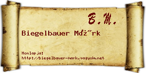 Biegelbauer Márk névjegykártya