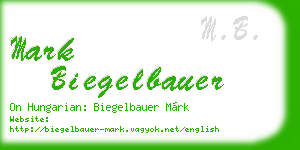 mark biegelbauer business card